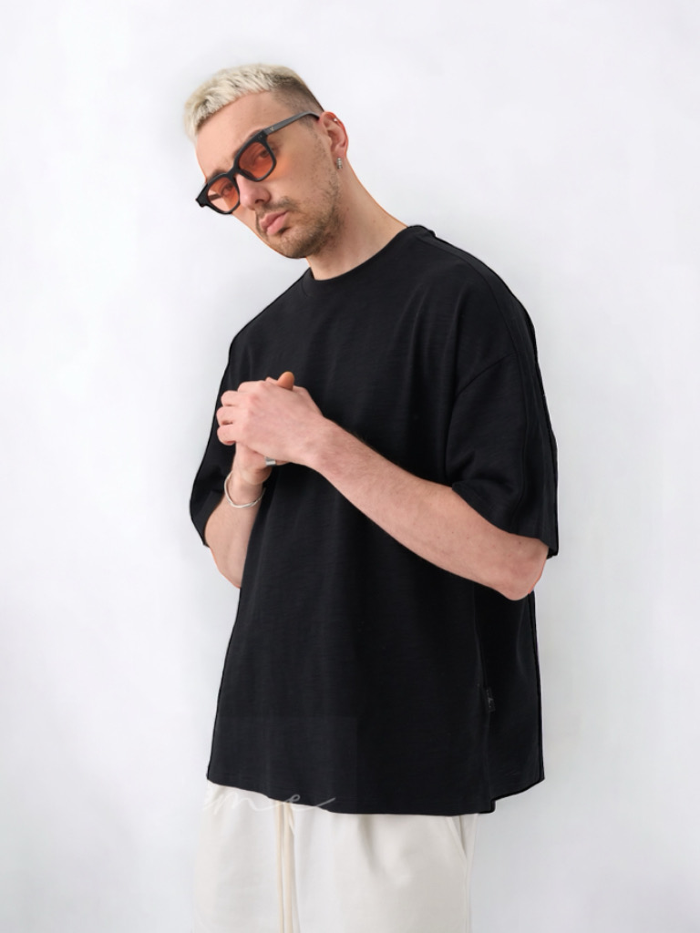 T-shirt Oversized Μαύρο