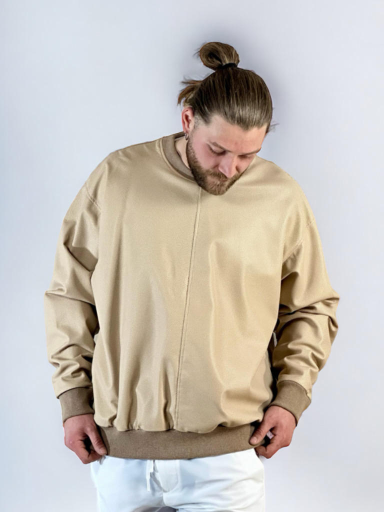 Μπλούζα Oversized 100% Leather Beige