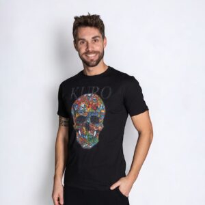 T- shirt Takeshy Kurosawa Strass Teschio Color Black