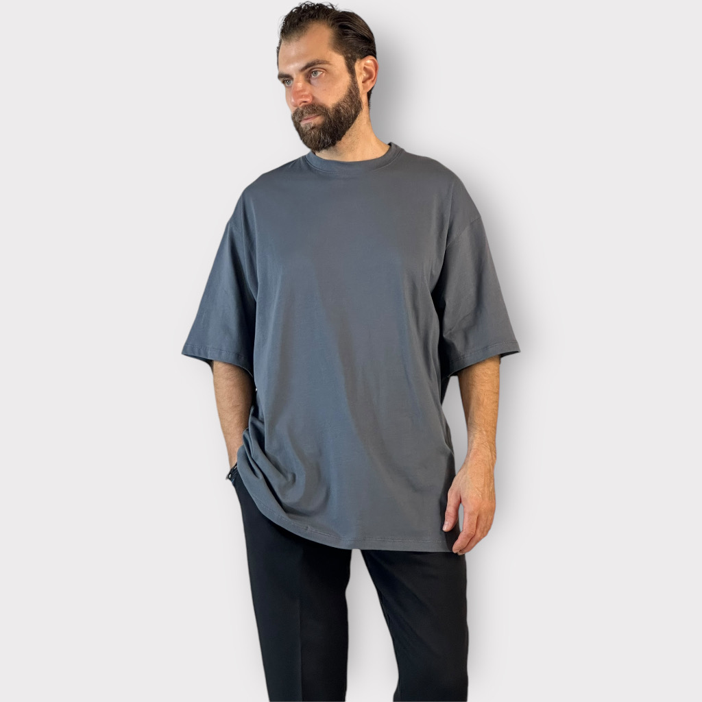 T-shirt Oversize Γκρι